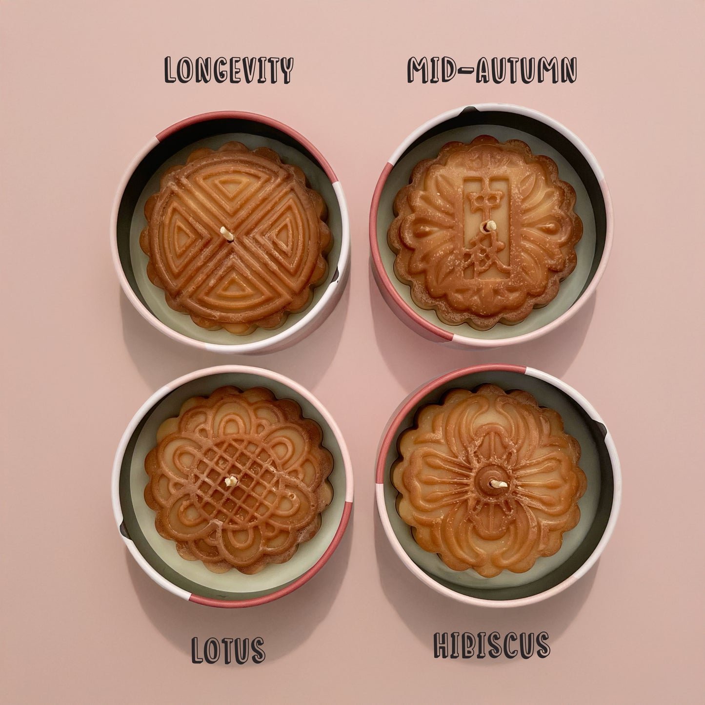Red Bean Mooncake // Rose Geode Tin Kandelita