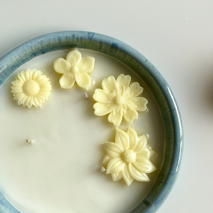 Honey Yuzu Tea // Blue Glazed Ribbed Stoneware