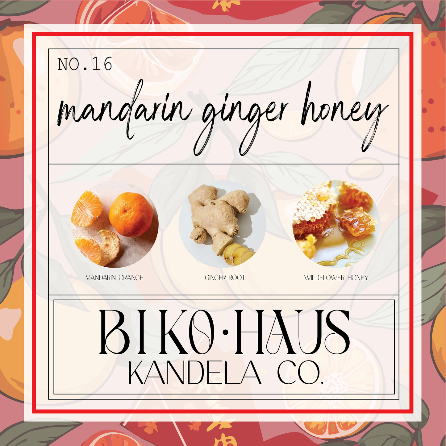 Mandarin Ginger Honey // Mikasa Ruby Glass Candle