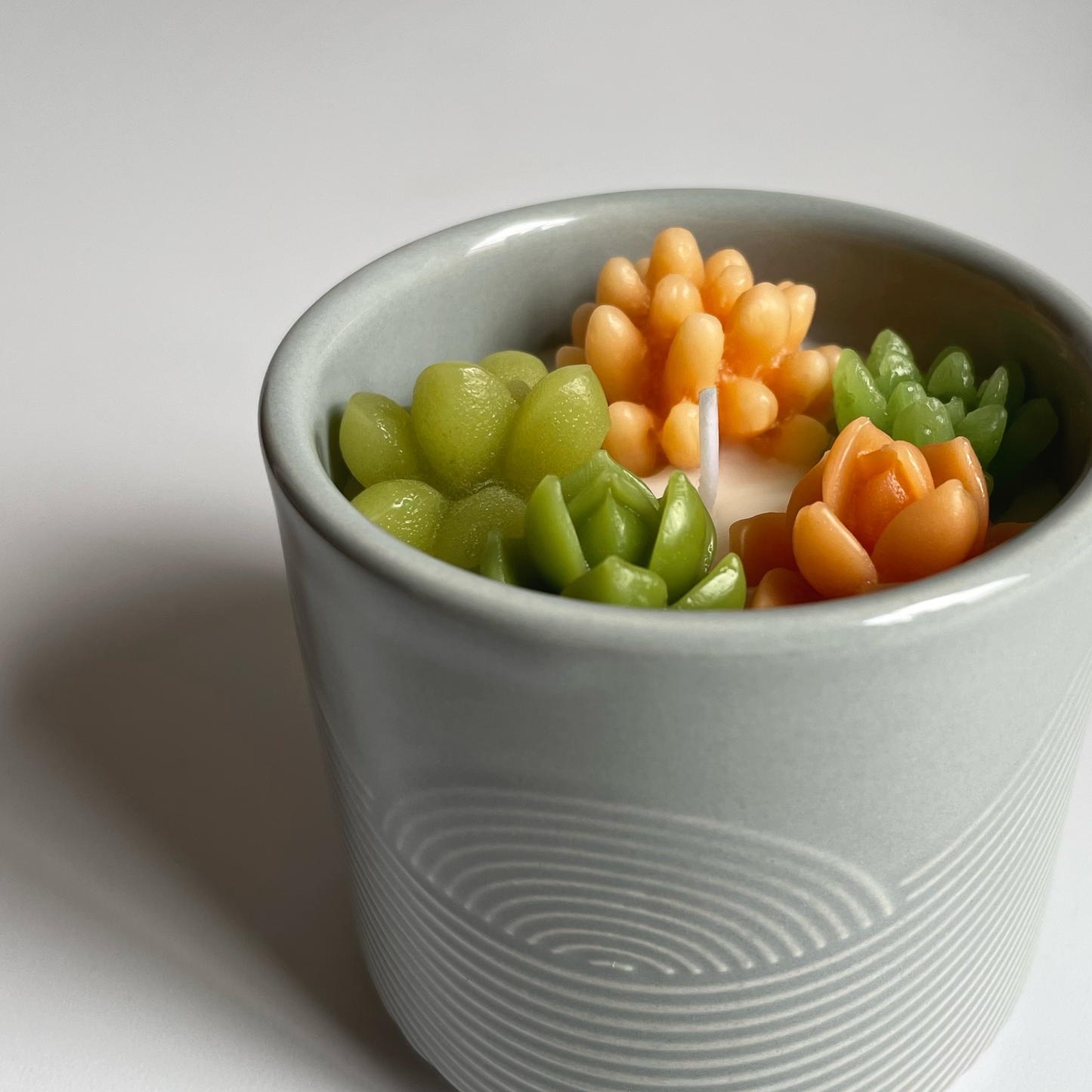 Bamboo + Melon // Geometric Ceramic Jar Kaktus Kandela