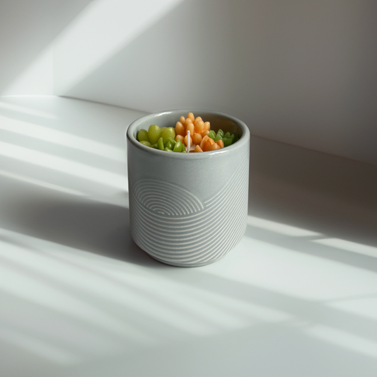 Bamboo + Melon // Geometric Ceramic Jar Kaktus Kandela